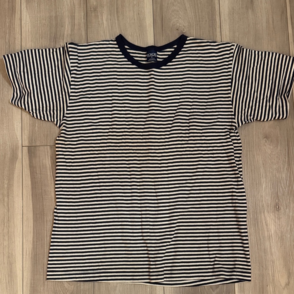 Honors Women Navy and White Striped Top